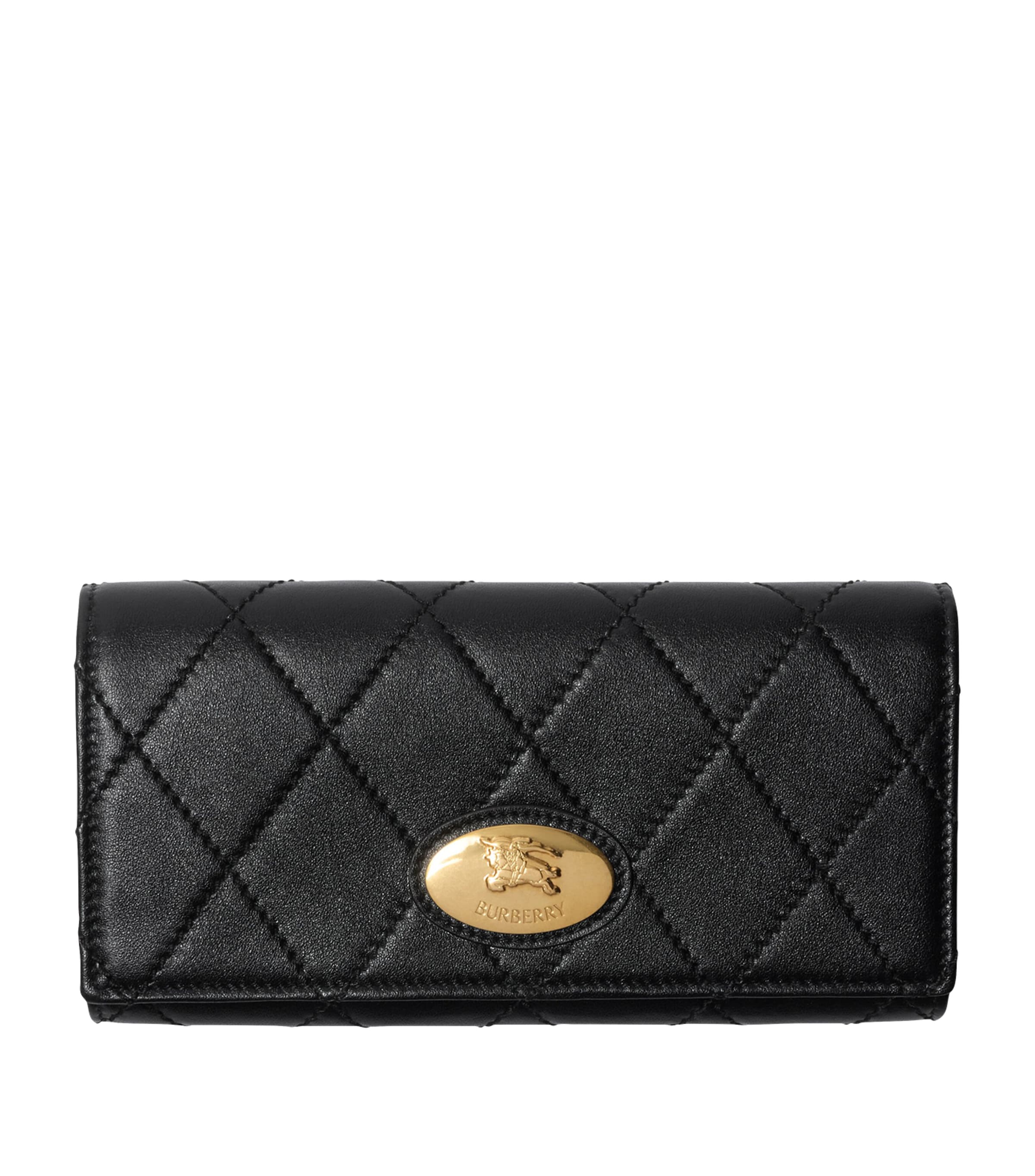 Black Leather Quilted Wallet