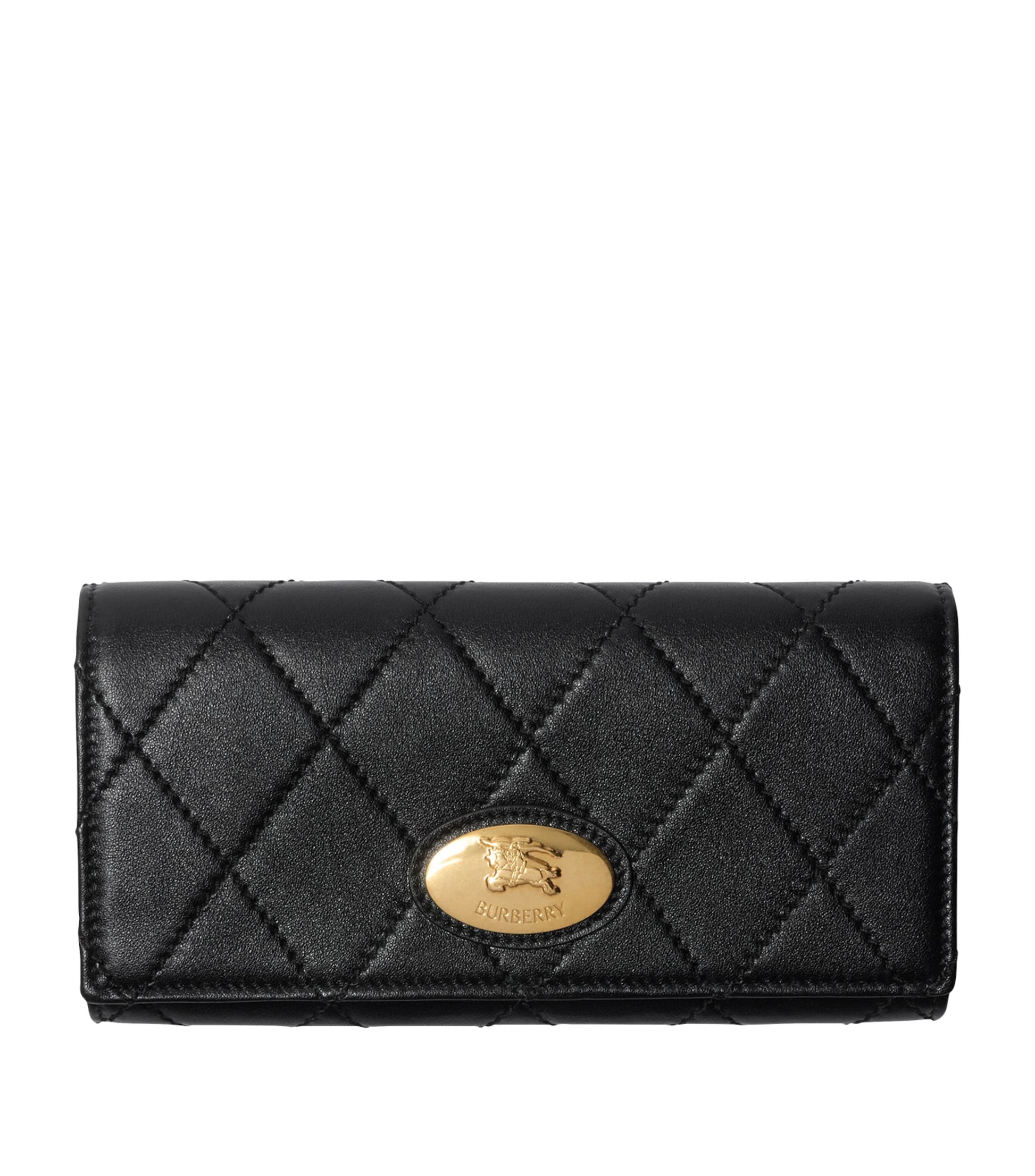 Black Leather Quilted Wallet