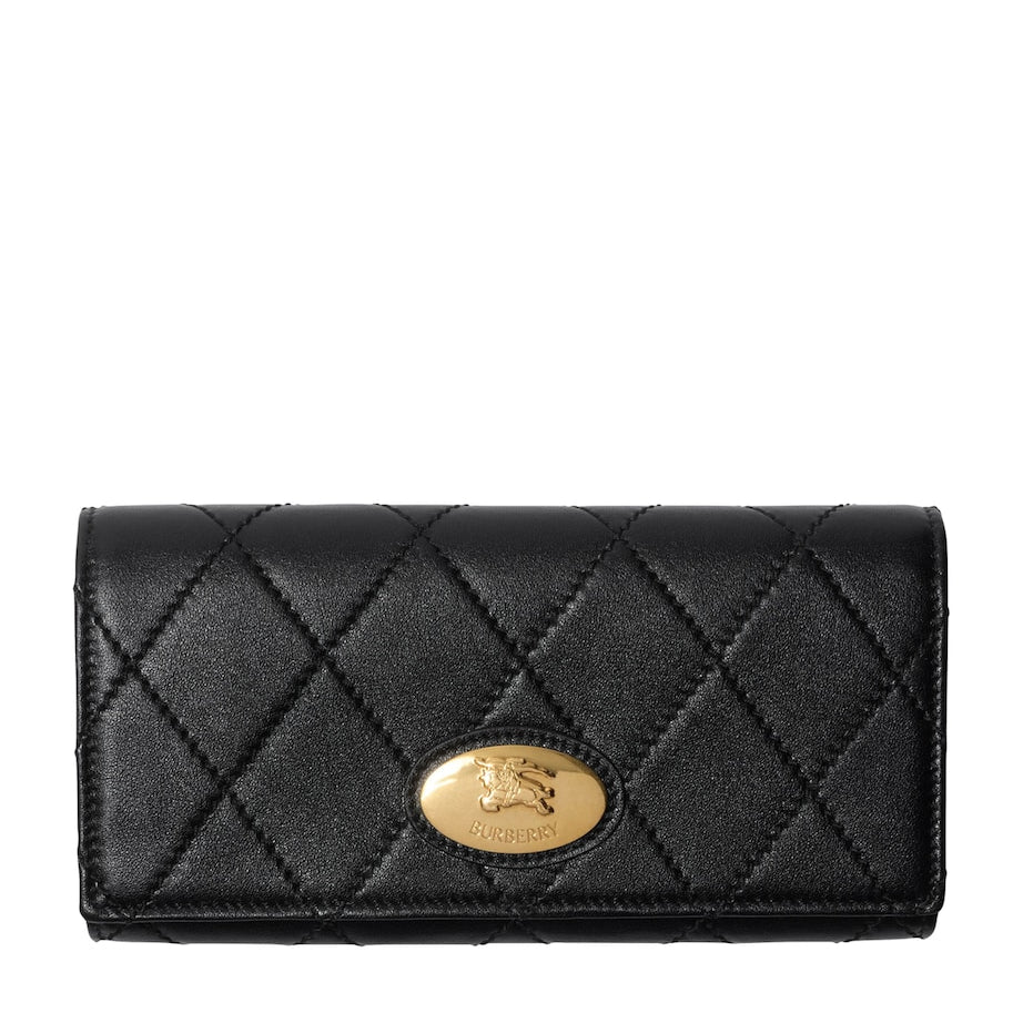 Black Leather Quilted Wallet