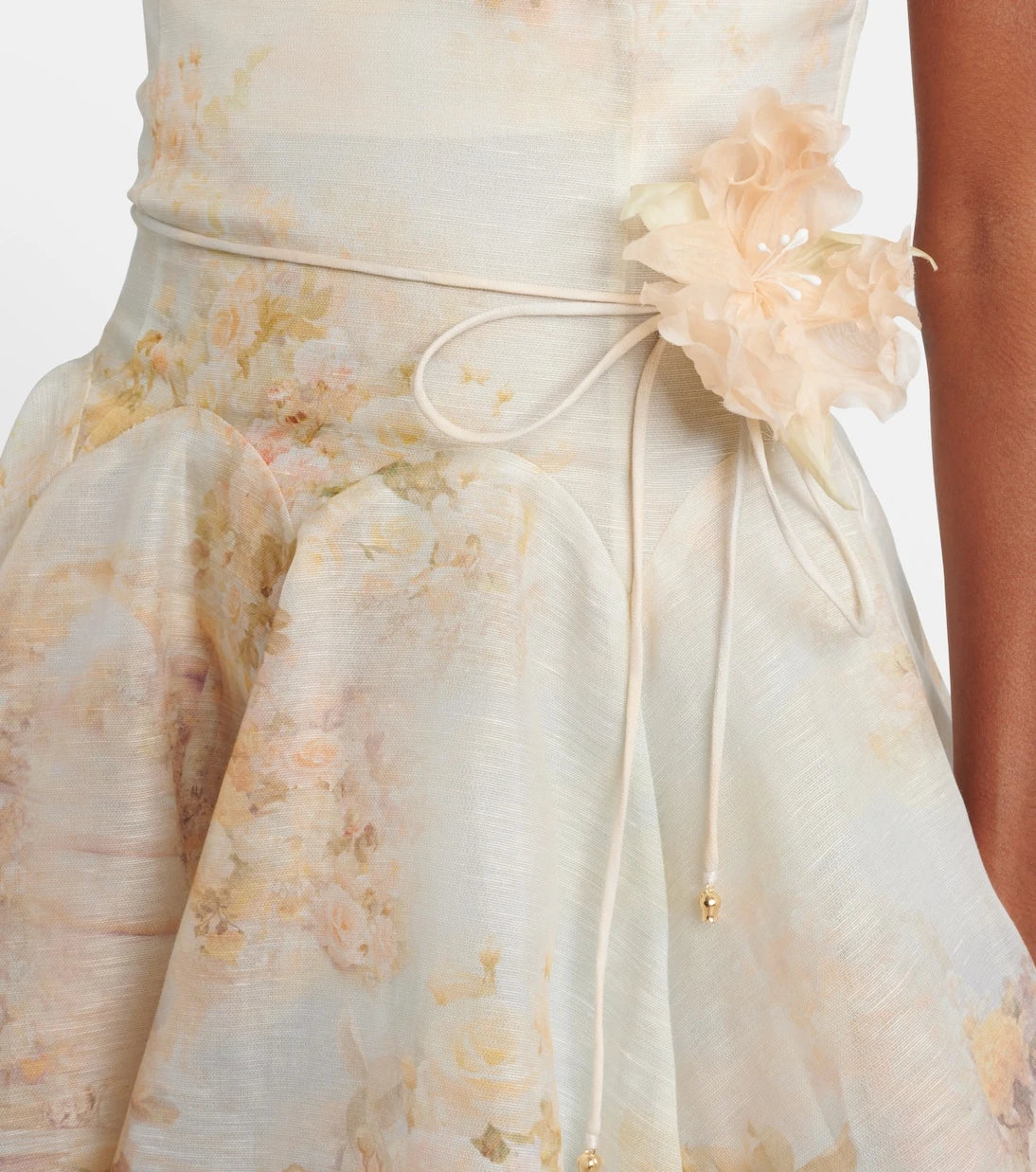 Zimmermann - Memento floral linen and silk minidress