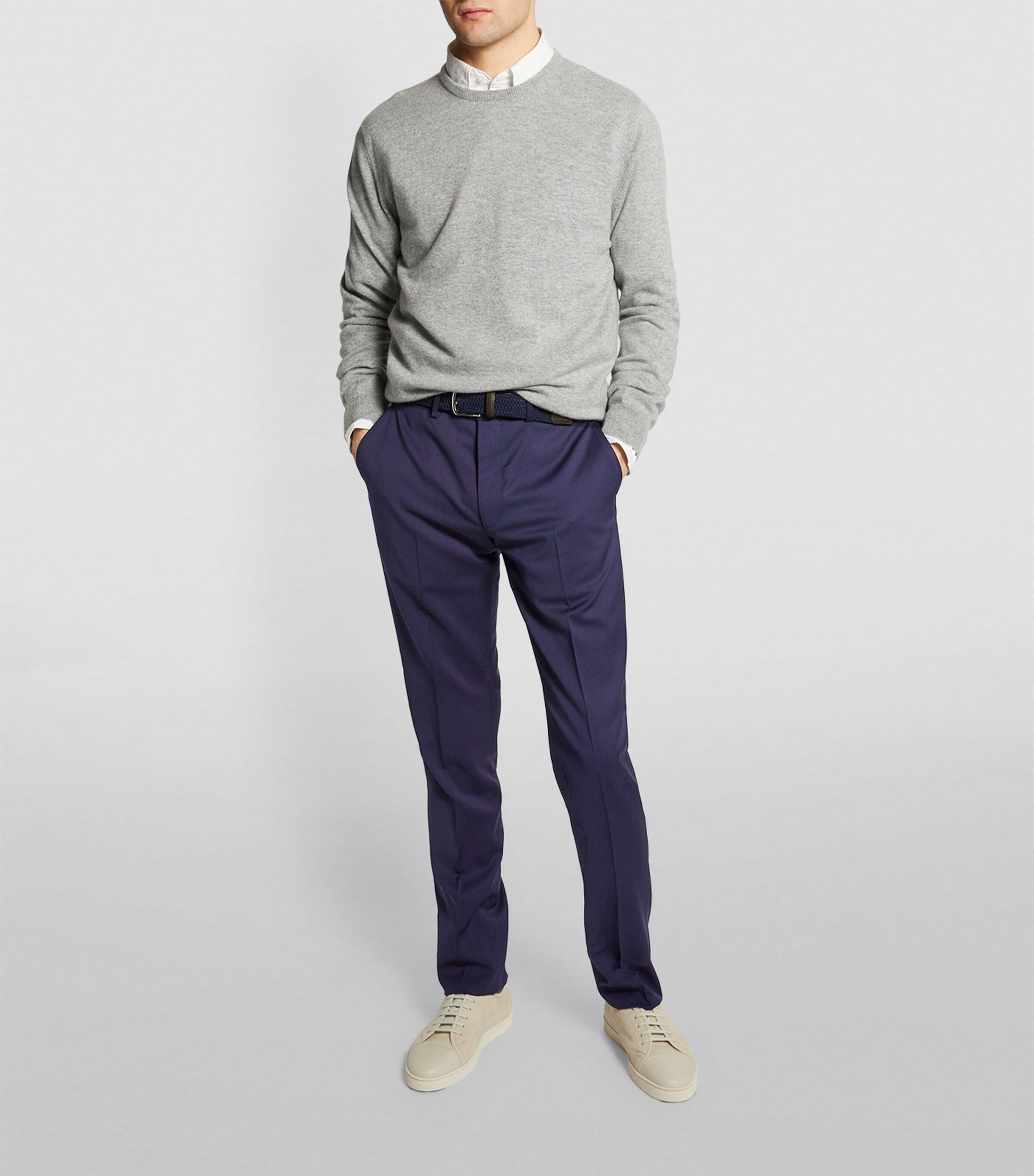 Wool Serge Straight Trousers