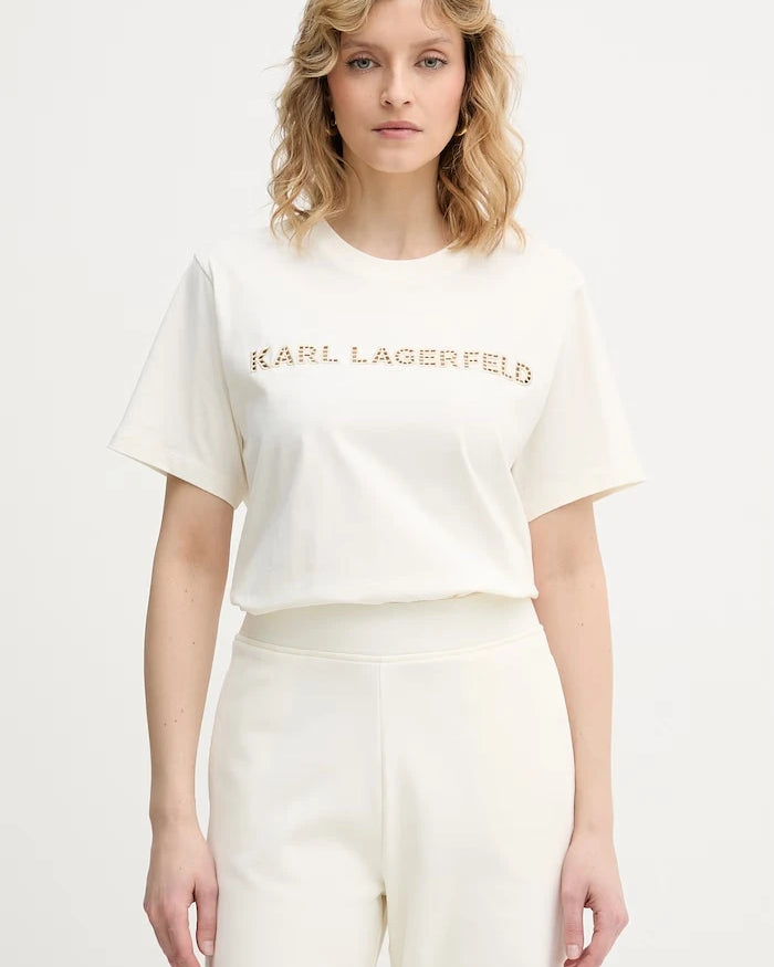 Karl Lagerfeld Kadın Pamuklu Tişört
