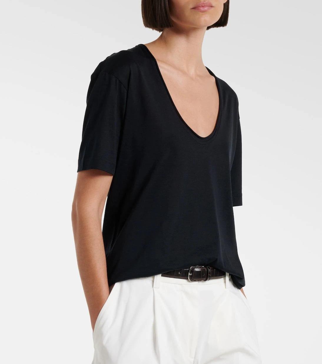 Toteme - Cotton and silk jersey T-shirt