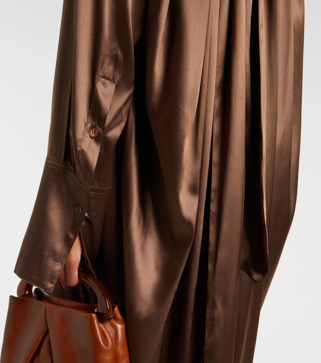Dries Van Noten - Turtleneck silk-blend satin midi dress
