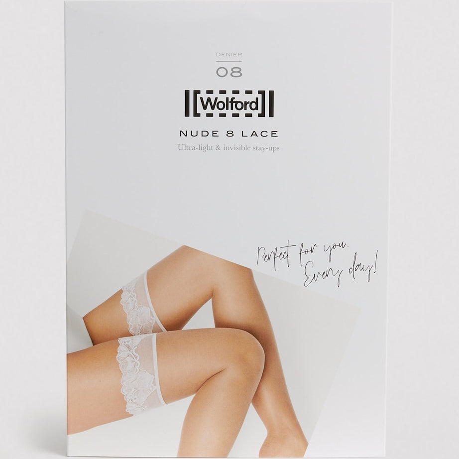 Wolford Beige Nude 8 Lace Stay-Up Stockings