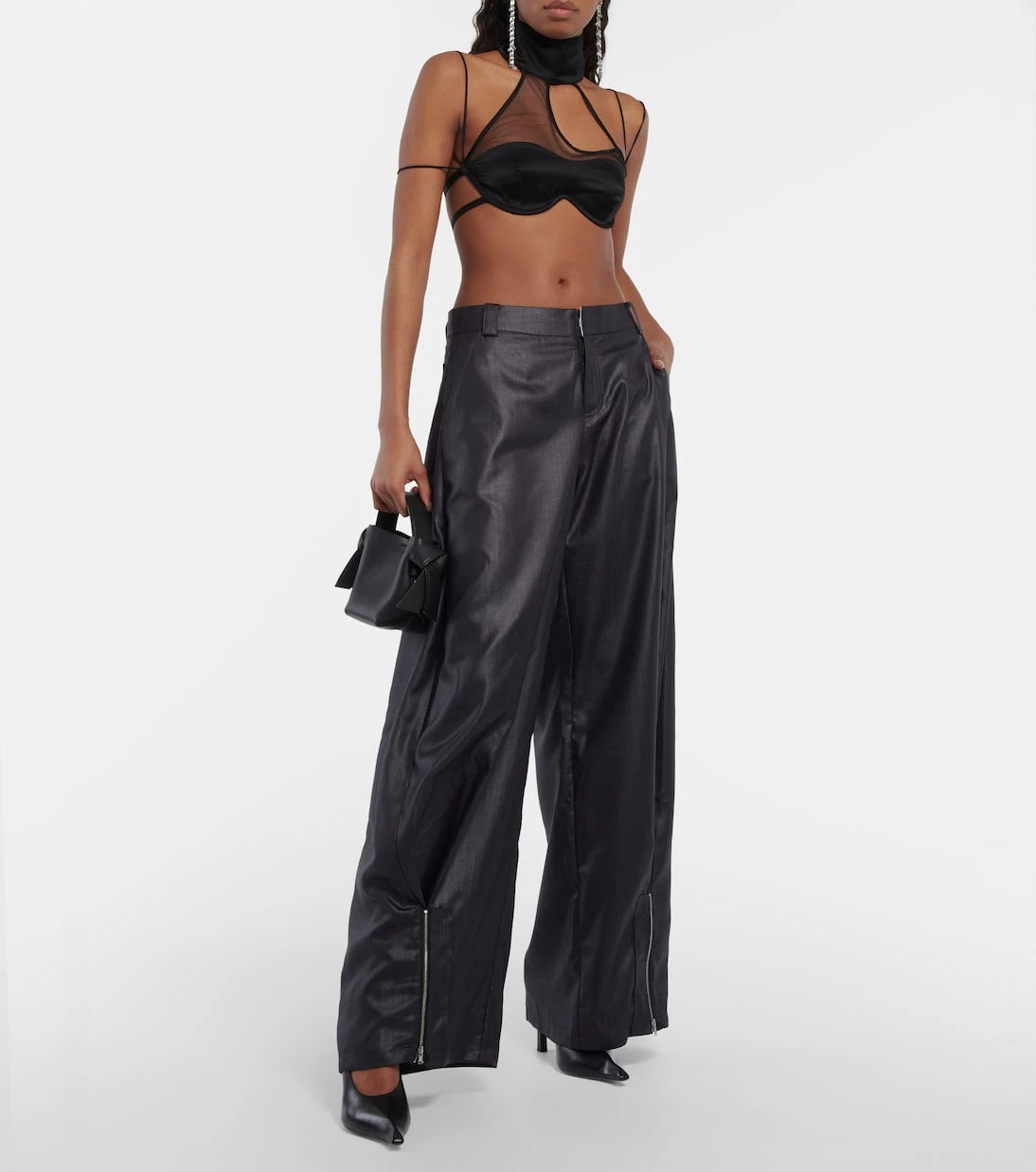 Didu - Zip-detail silk wide-leg pants