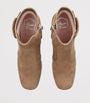 Beige Suede Très Vivier Ankle Boots 45