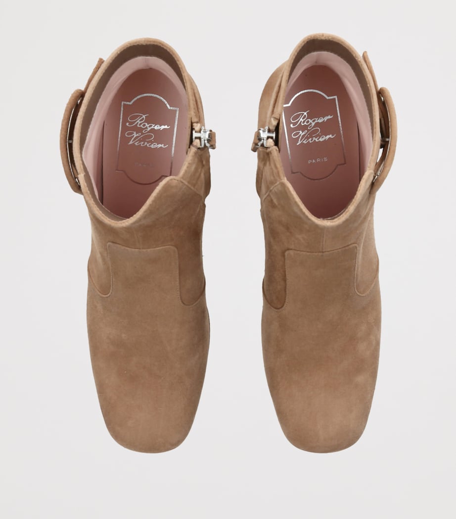 Beige Suede Très Vivier Ankle Boots 45