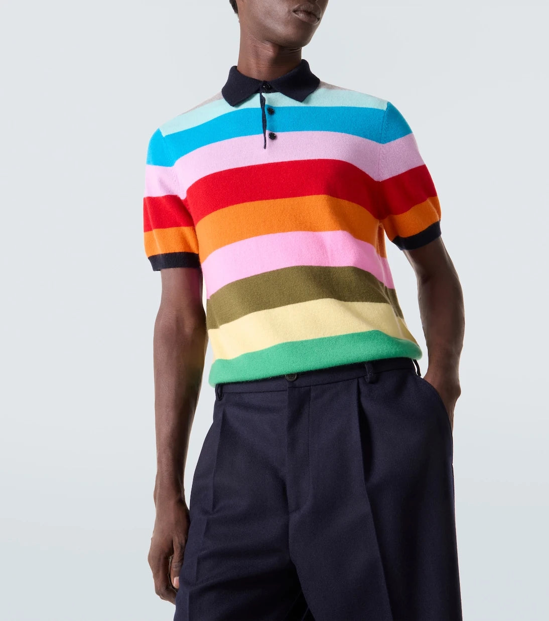 Allude - Çizgili kaşmir polo kazak