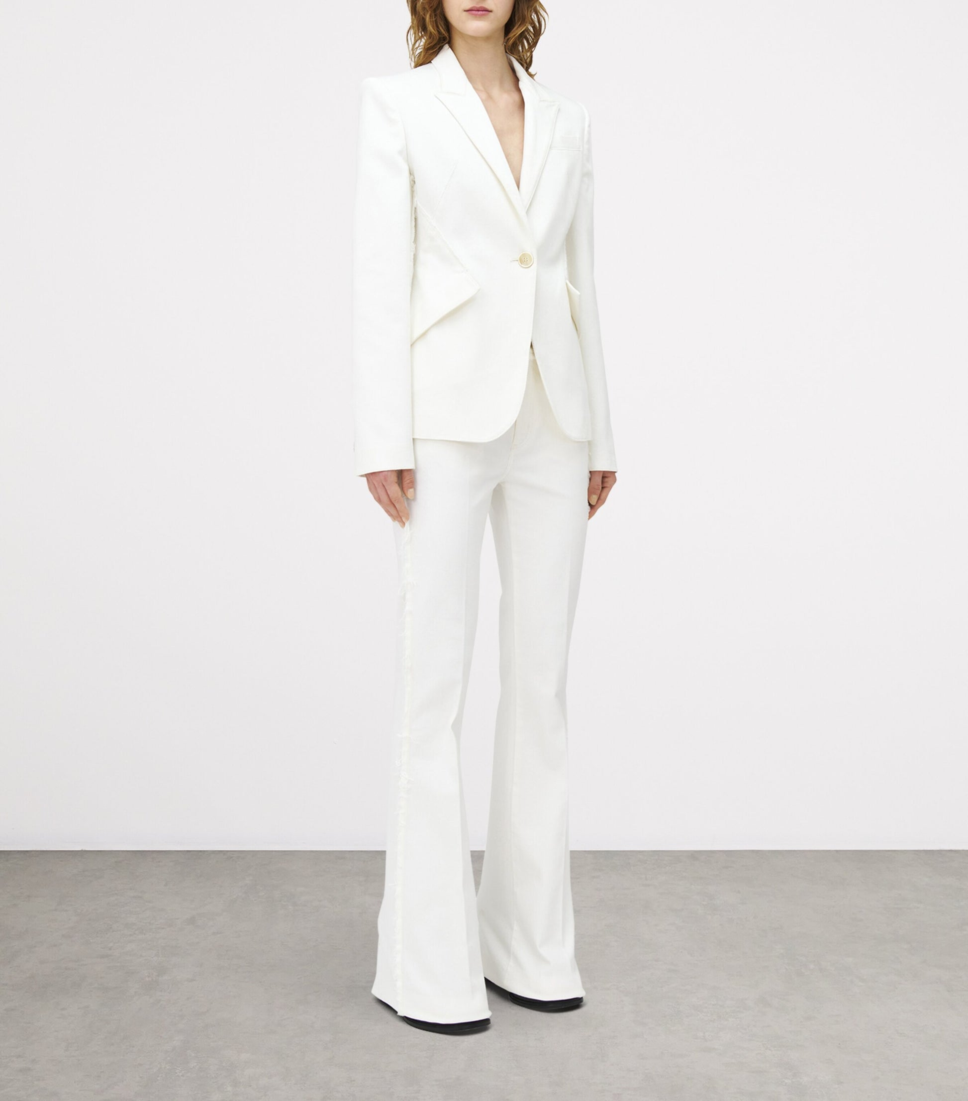 McQueen White Denim Single-Breasted Blazer