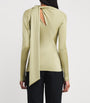 Victoria Beckham Green Slash-Detail Top