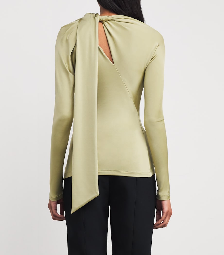 Victoria Beckham Green Slash-Detail Top