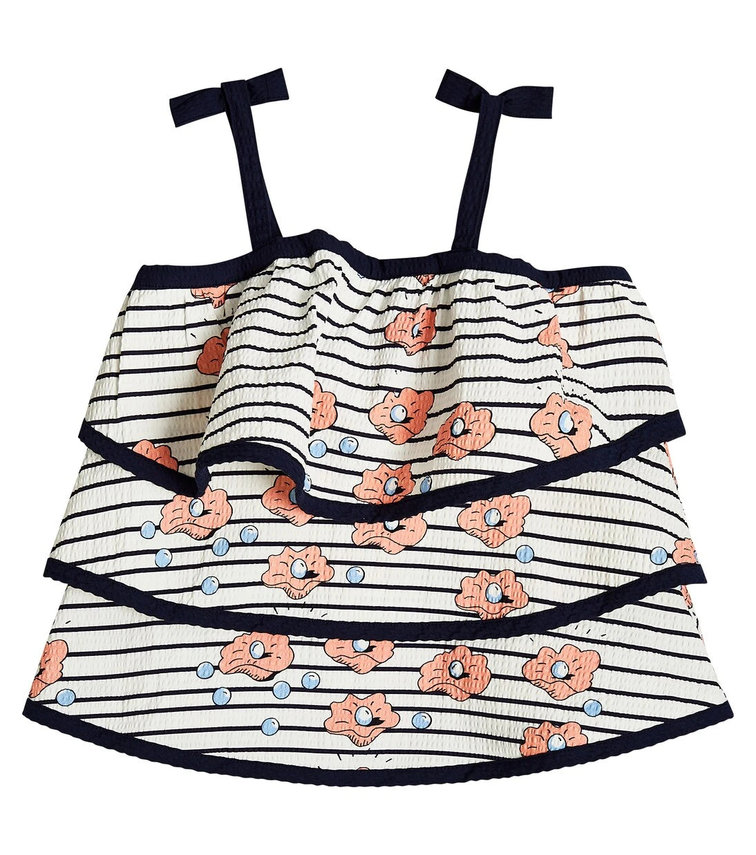 Mini Rodini - Striped cotton tiered top