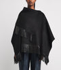 Agnona Black Wool-Alpaca-Cashmere Poncho
