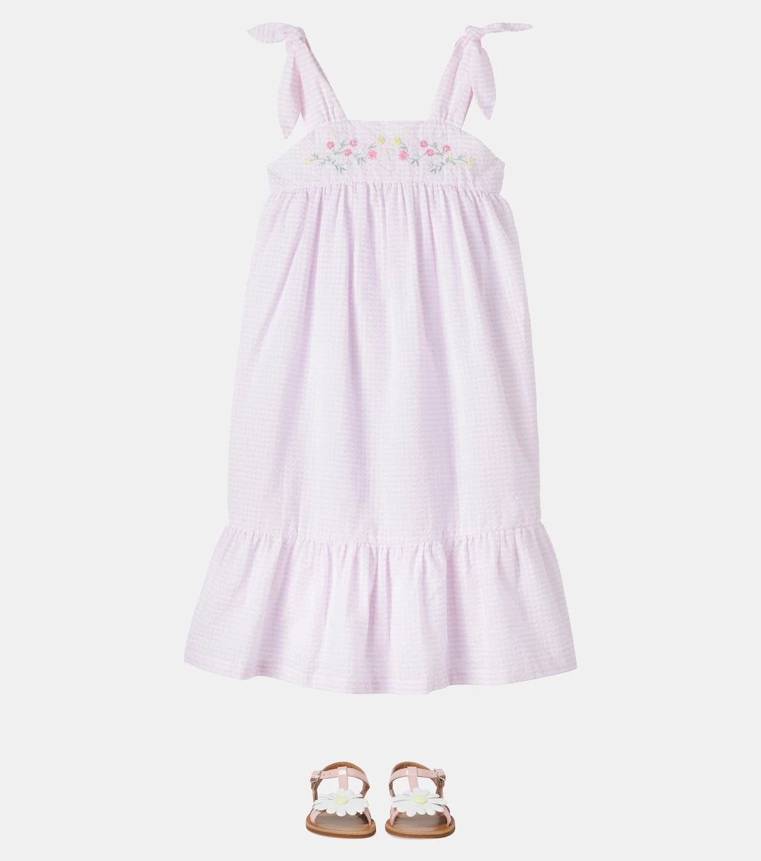 Tartine et Chocolat - Embroidered gingham cotton dress