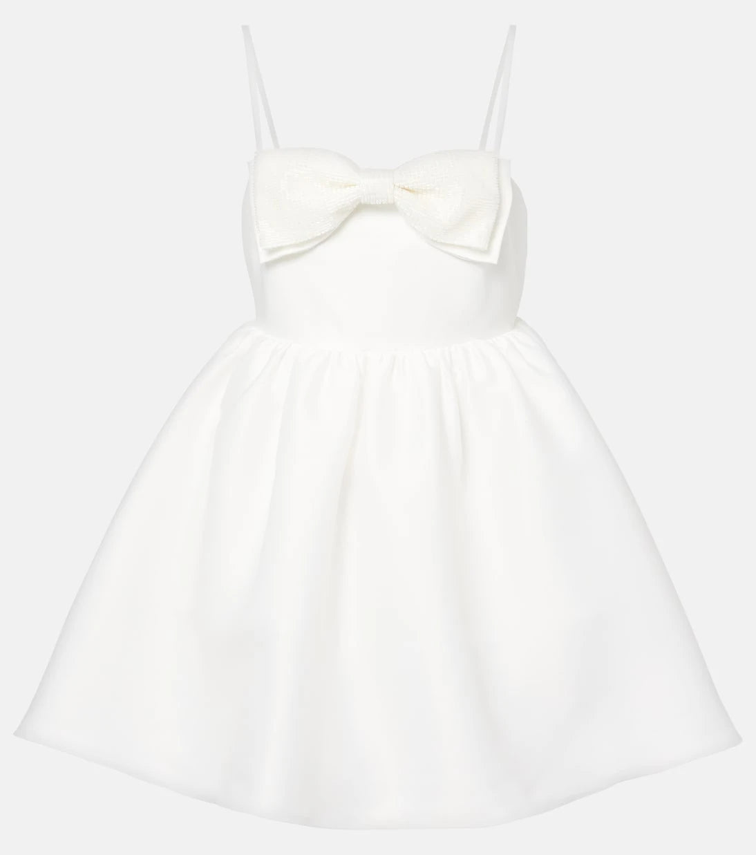 Self-Portrait - Bow-detail beaded taffeta minidress