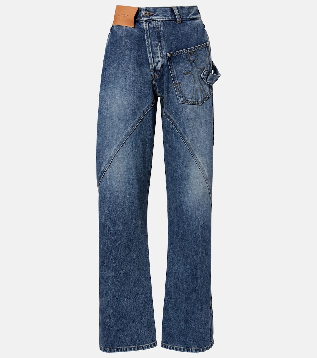 JW Anderson - Twisted embroidered straight jeans