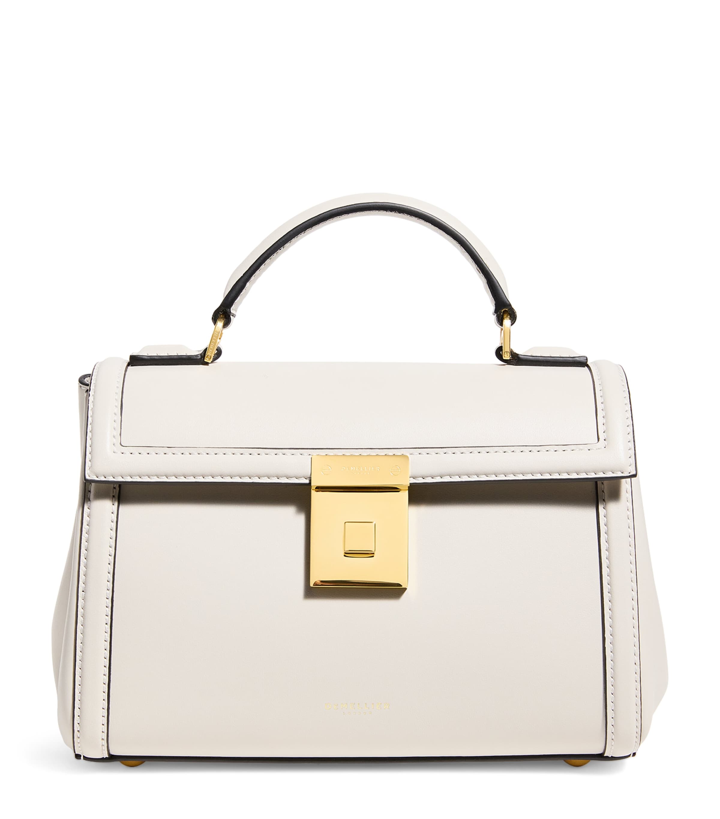 Demellier Ivory Leather Paris Top-Handle Bag