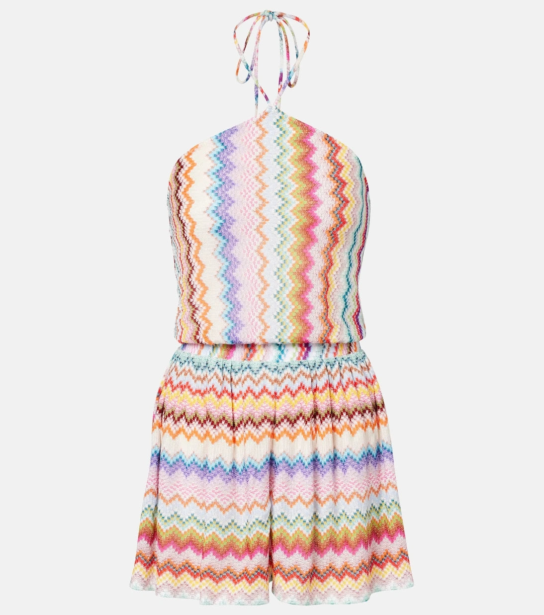Missoni - Zigzag halterneck lamé romper
