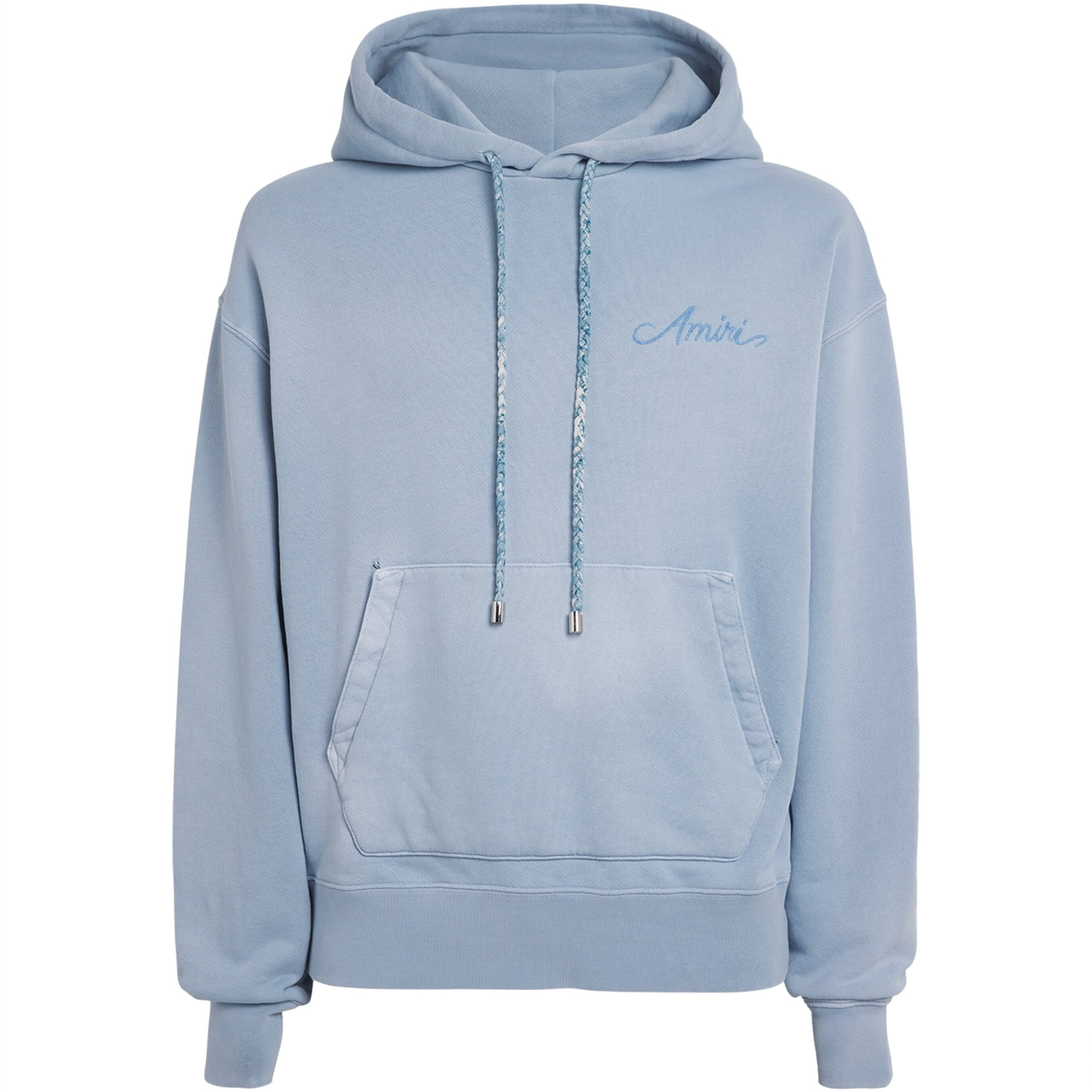 AMIRI Blue Cotton Bleach Bandana Hoodie