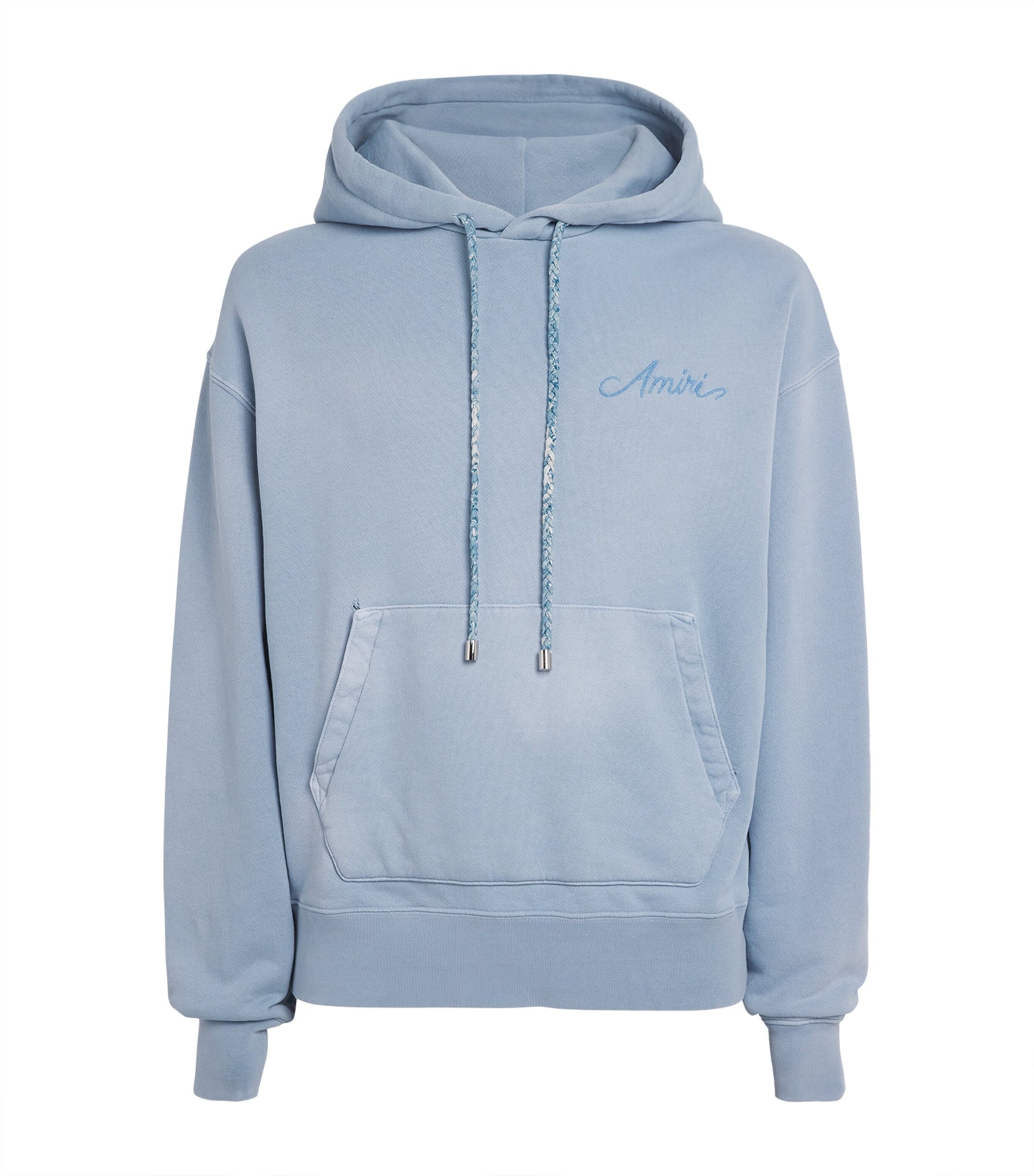 AMIRI Blue Cotton Bleach Bandana Hoodie
