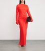 SIR. Orange Silk Gathered Fresca Maxi Dress