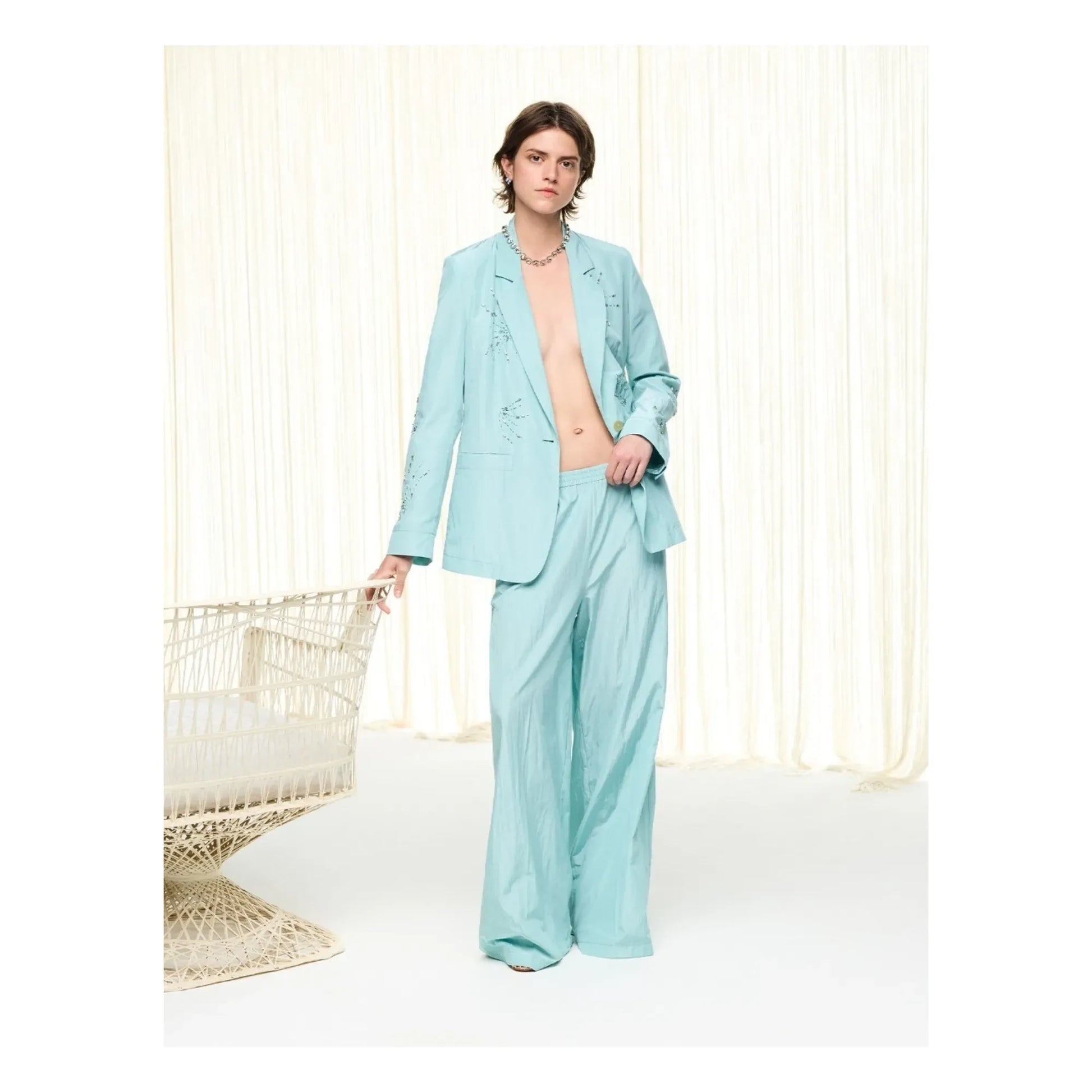 Forte Forte - Palazzo Taffeta Trousers | Aqua