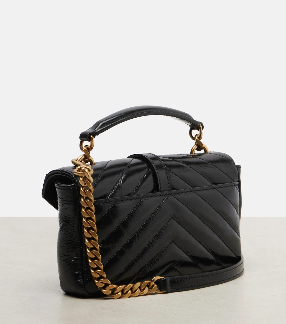 Saint Laurent - حقيبة كتف كوليدج ميني جلد مبطن