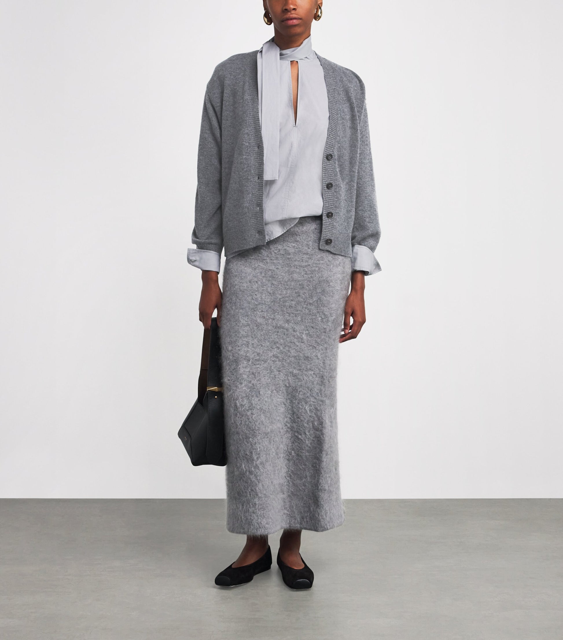 Le Kasha Grey Organic Cashmere Lille Cardigan