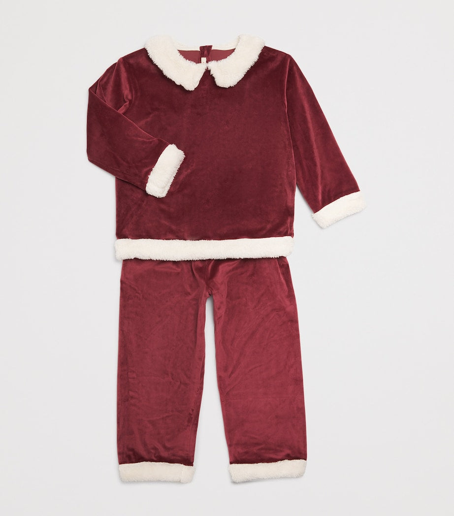 Velvet Christmas T-shirt and Trousers Set (9-24 Months)