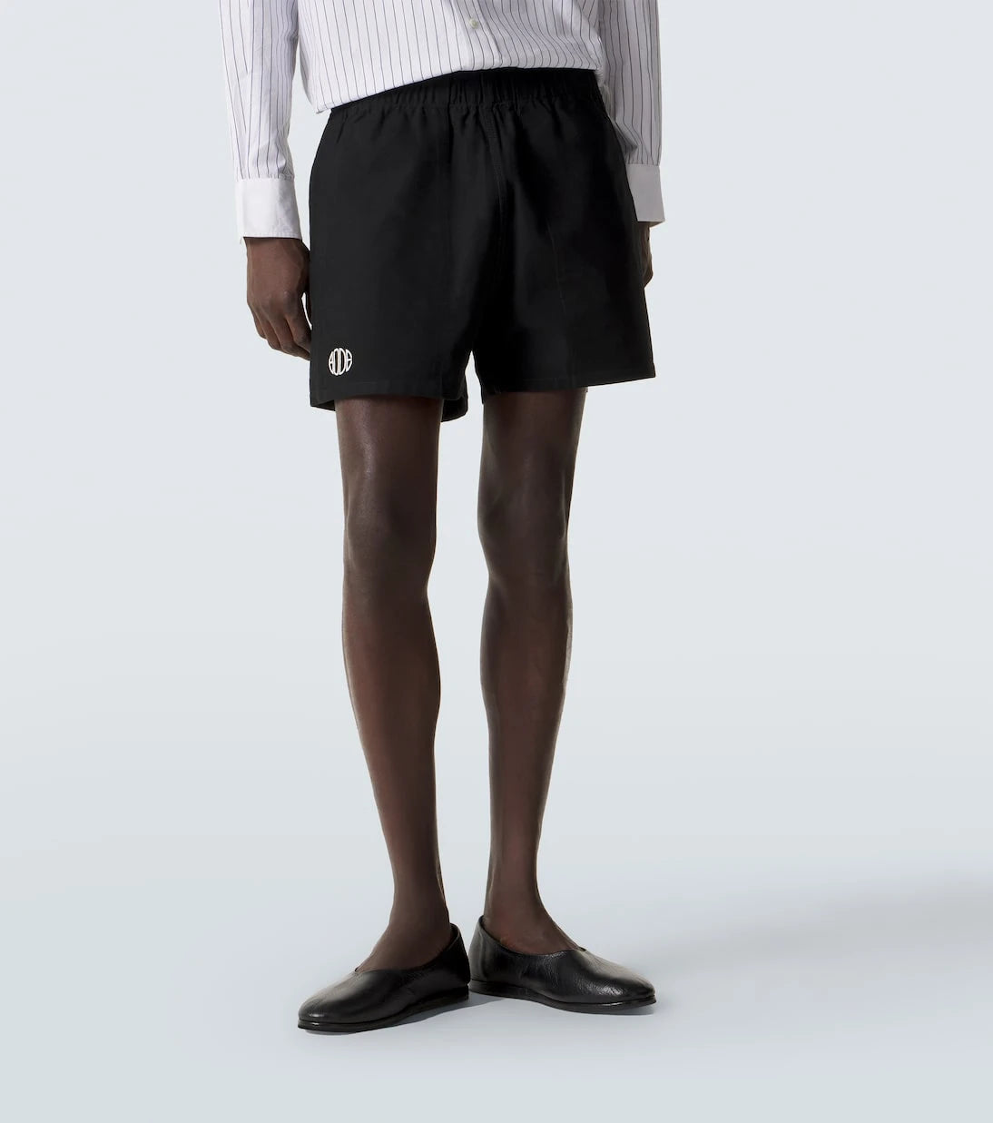 Bode - Logo cotton twill Bermuda shorts