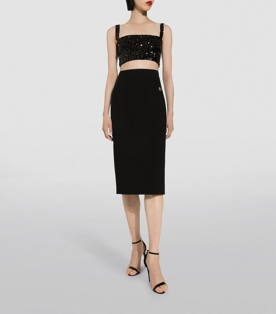 Dolce & Gabbana Multi Sequin Sleeveless Crop Top