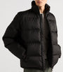 Prada Black Re-Nylon Logo Puffer Jacket