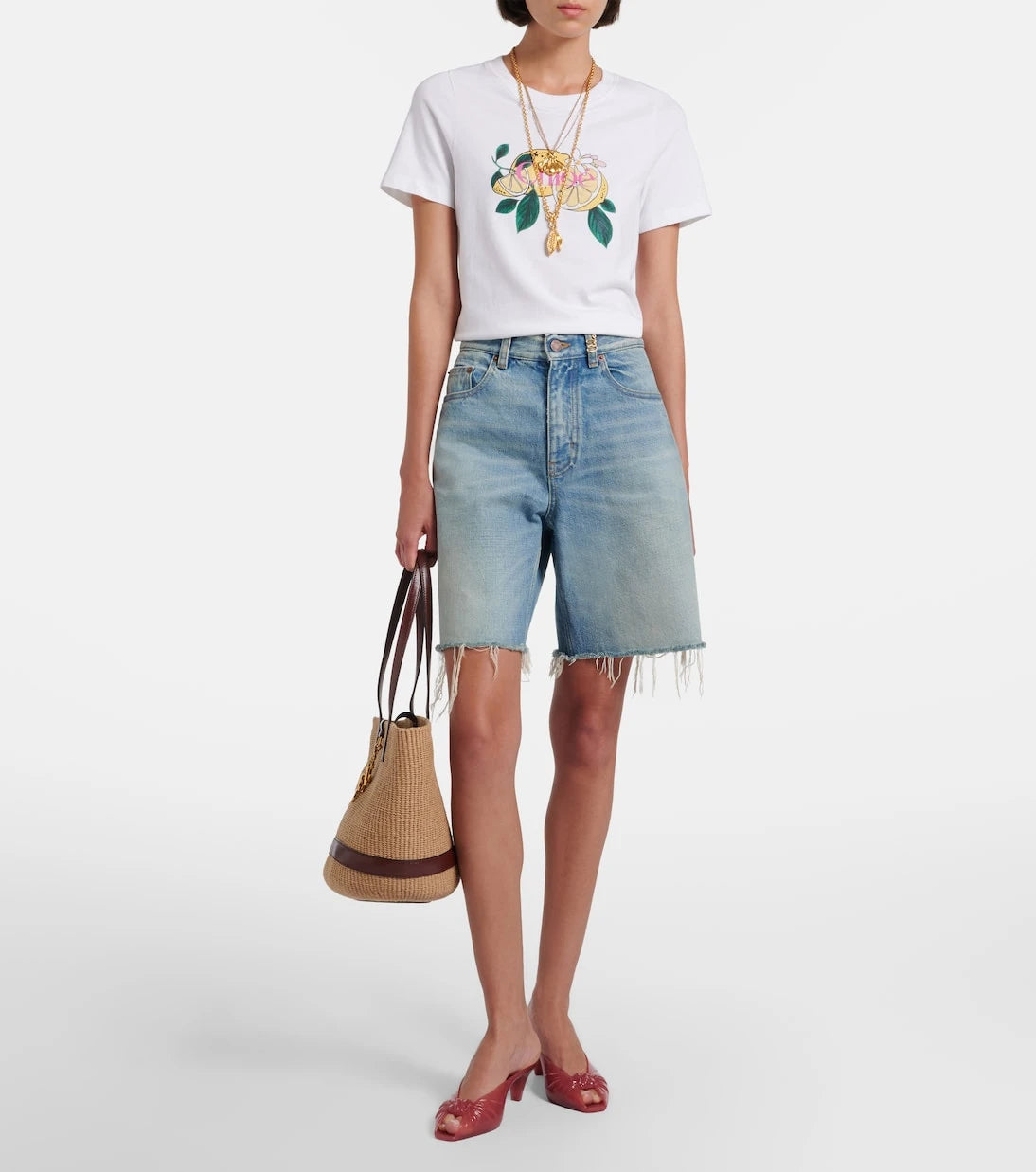 Chloé - Faded denim shorts