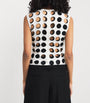 A.W.A.K.E. Mode White Layered Holes Sleeveless Top