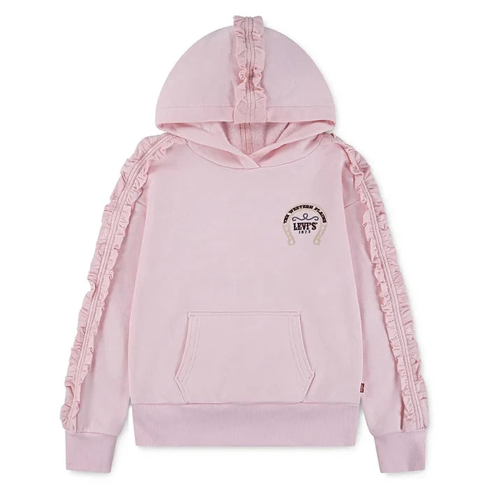 Детски суичър Levi's PULLOVER HOODIE WITH RUFFL