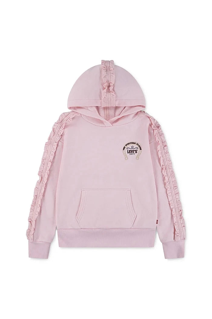 Детски суичър Levi's PULLOVER HOODIE WITH RUFFL
