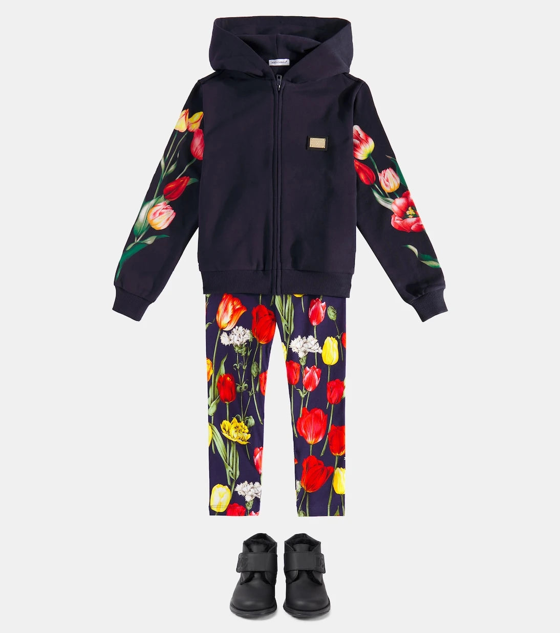 Dolce&Gabbana Kids - Faux shearling-lined leather ankle boots