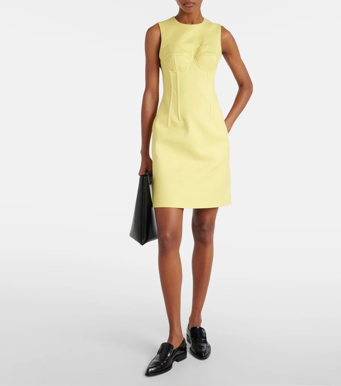 Sportmax - Crewneck cotton bustier dress