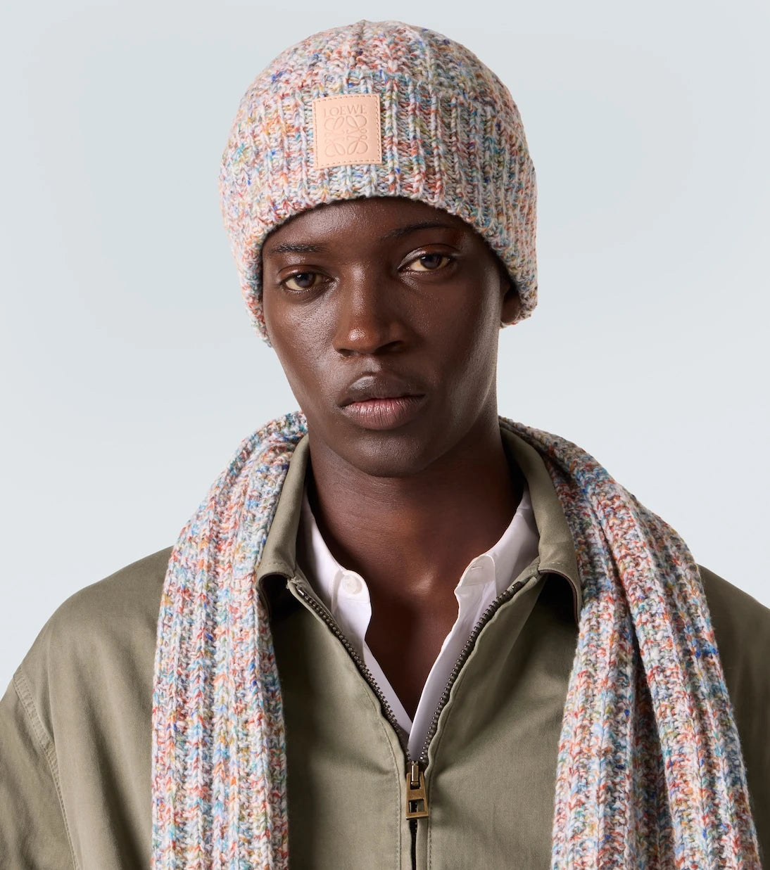 Loewe - قبعة صغيرة من مزيج الصوف والكشمير بشعار Anagram