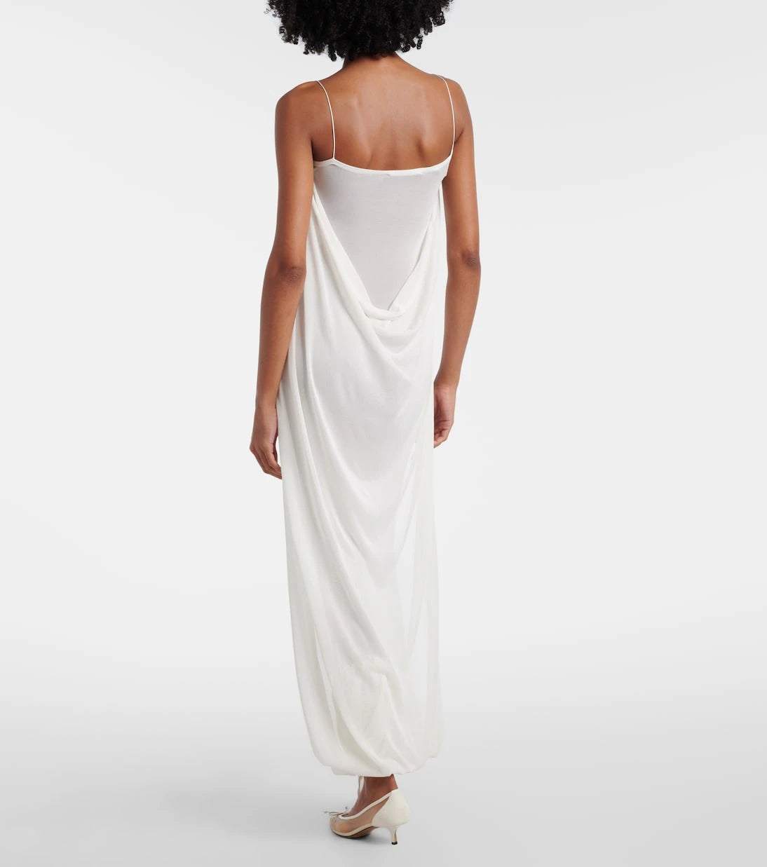 Jacquemus - Plumetis polka-dot jersey slip dress