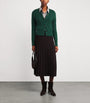 Polo Ralph Lauren Green Wool-Cashmere Cable-Knit Cardigan