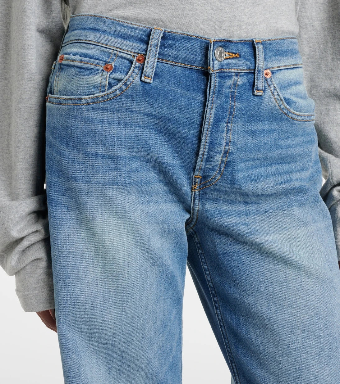 Re/Done - Cotton Stretch mid-rise wide-leg jeans