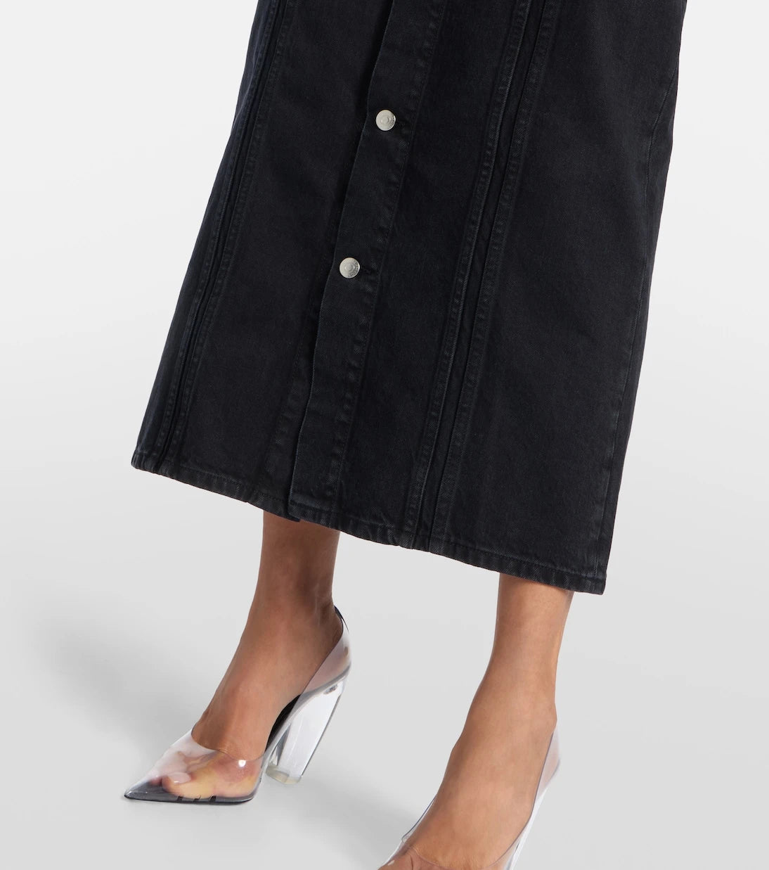 Stella McCartney - Lace-trimmed denim maxi dress