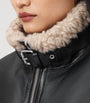 AllSaints Shearling Sola Leather Jacket BLACK/NATURAL