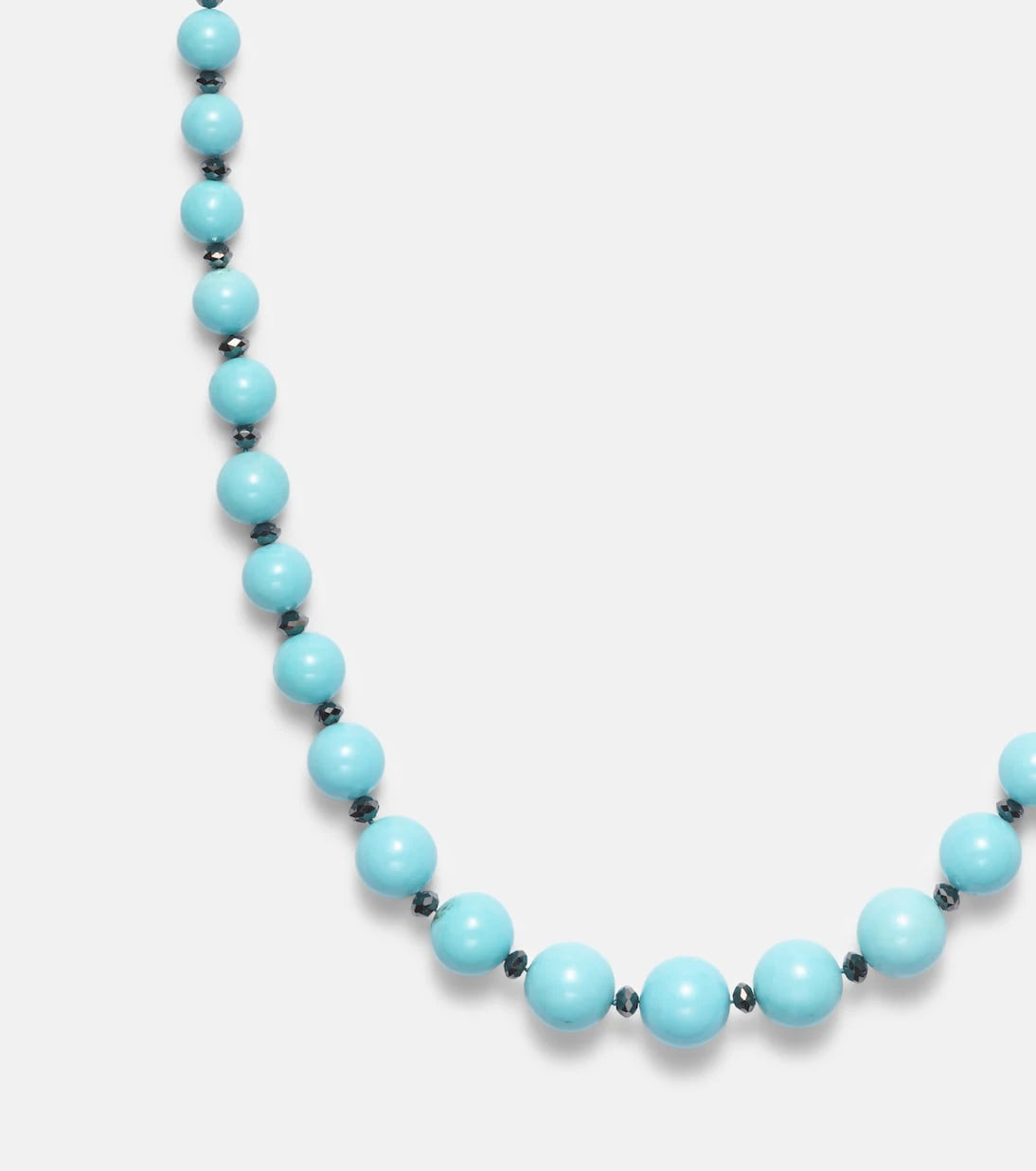 Ileana Makri - Beaded necklace with turquoise and diamonds