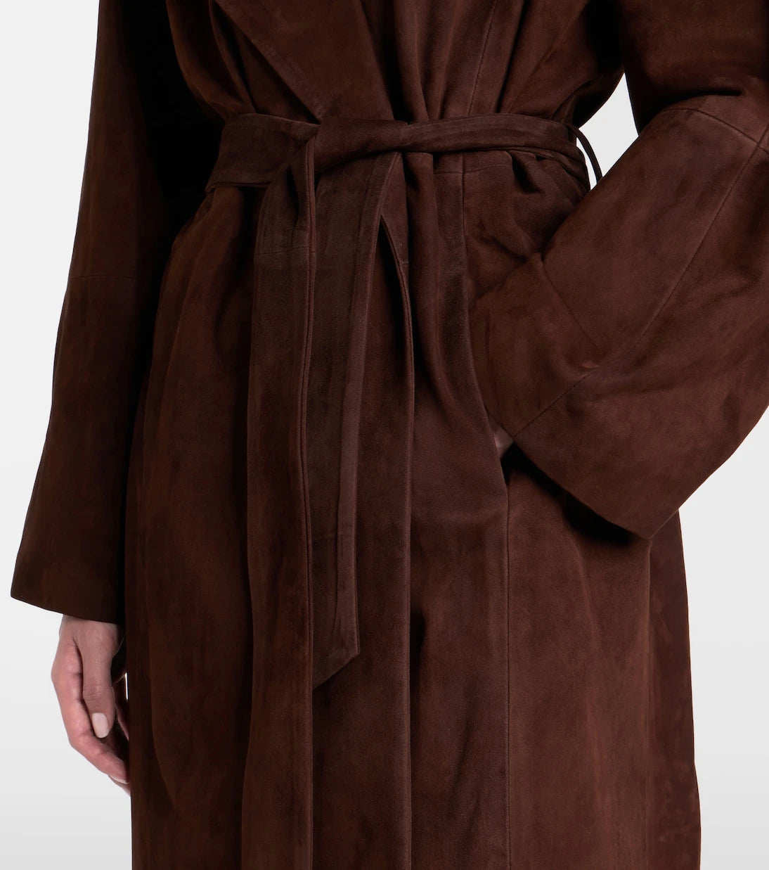 Nour Hammour - Althea suede wrap coat