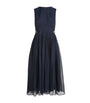 Max Mara Blue Silk Pleated Midi Dress