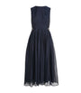 Max Mara Blue Silk Pleated Midi Dress