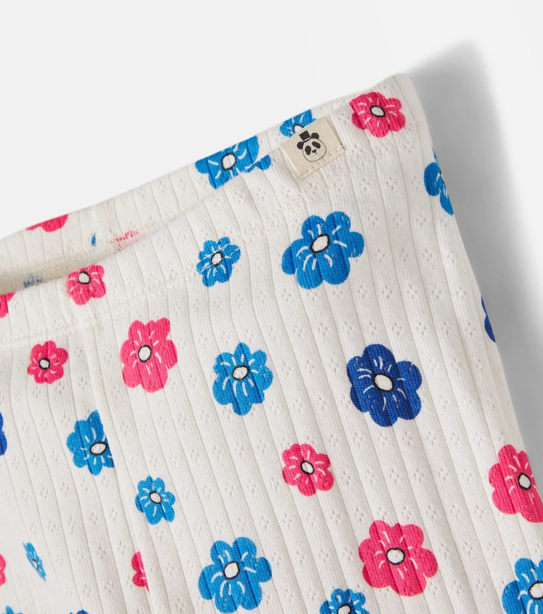 Mini Rodini - Flowers cotton pointelle leggings